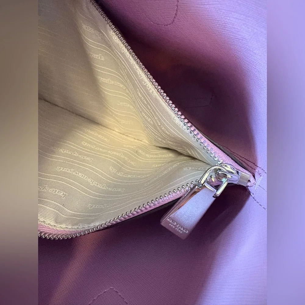 Kate Spade Bleecker Gingham Checker Purple Medium Crossbody Tote Handbag - Picture 5 of 10